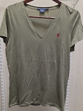 Ralph Lauren Sport Olive Green Crewneck Tee with Raspberry Pony